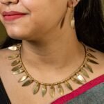 Handcrafted Odisha Tribal Dhokra Leaf Necklace with Earrings – Lalita