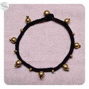Handcrafted Odisha Tribal Dhokra Anklet (Payal) – Rina - Black, 1 Piece