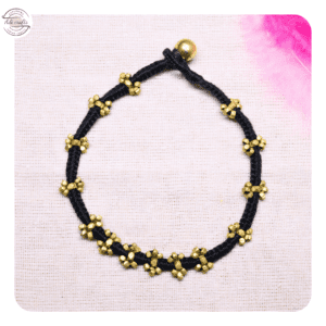 Handcrafted Odisha Tribal Dhokra Anklet (Payal) – Devi - Black, 1 Piece