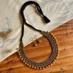 Pure Handmade Brass Beaded Choker Dhokra Jewellery with Earring (CH 2113B/G)