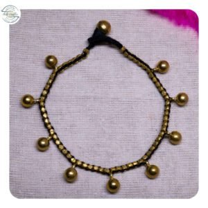 Handcrafted Odisha Tribal Dhokra Anklet (Payal) – Jaya - Black, 1 Piece