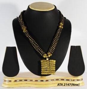 Handcrafted Odisha Tribal Dhokra Statement Pendant Necklace – Kuni - Black