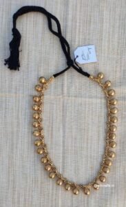 Handcrafted Odisha Tribal Dhokra Ghungroo Drop Necklace with Earrings – Kuni - Black