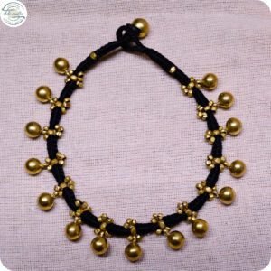Handcrafted Odisha Tribal Dhokra Anklet (Payal) – Rina - Black, 1 Piece