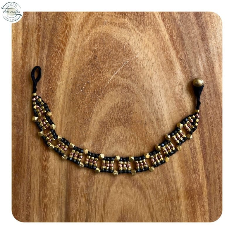 Handcrafted Odisha Tribal Dhokra Anklet (Payal) – Hema - Black, 1 Pair