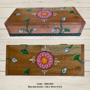 Wooden Multipurpose Box with Handpainted (Pattachitra) Painting (SBH002)