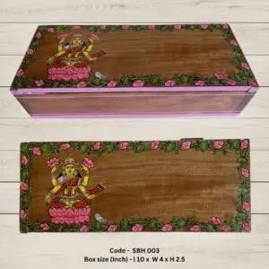Wooden Multipurpose Box with Handpainted (Pattachitra) Painting (SBH003)