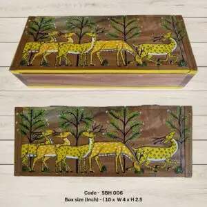 Wooden Multipurpose Box with Handpainted (Pattachitra) Painting (SBH006)