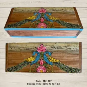 Wooden Multipurpose Box with Handpainted (Pattachitra) Painting (SBH007)