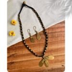 Handcrafted Odisha Tribal Dhokra Leaf Necklace with Earrings – Kuni