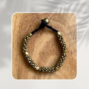 Handcrafted Odisha Tribal Dhokra Craft Bracelet – Hema - Black
