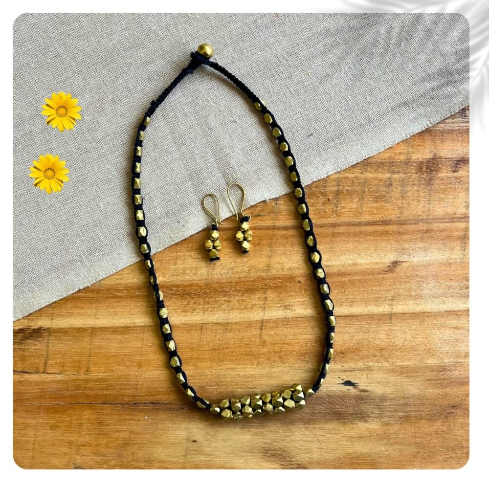 Pure Handmade Dhokra Jewellery with Earring (PR 208) - Image 4