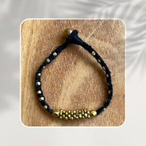 Handcrafted Odisha Tribal Dhokra Craft Bracelet – Devi - Black