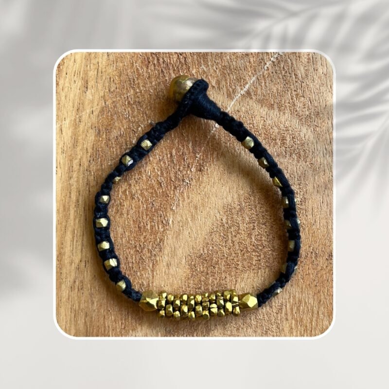 Handcrafted Odisha Tribal Dhokra Craft Bracelet – Devi - Black