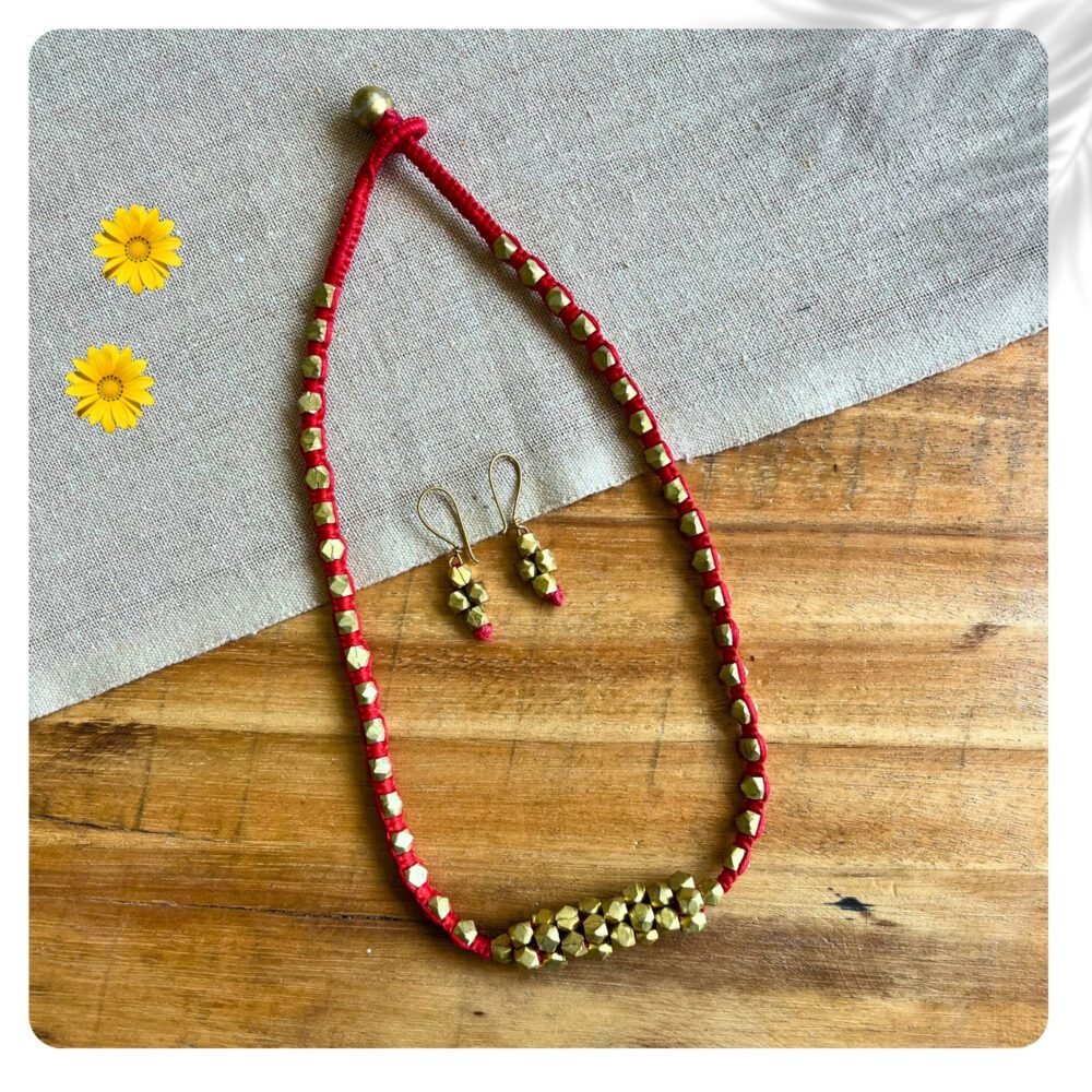 Pure Handmade Dhokra Jewellery with Earring (PR 208) - Image 3