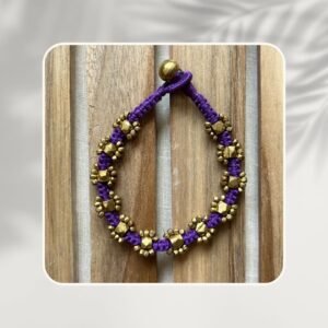 Handcrafted Odisha Tribal Dhokra Craft Bracelet – Devi - Purple