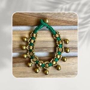 Handcrafted Odisha Tribal Dhokra Craft Bracelet – Rina - Green