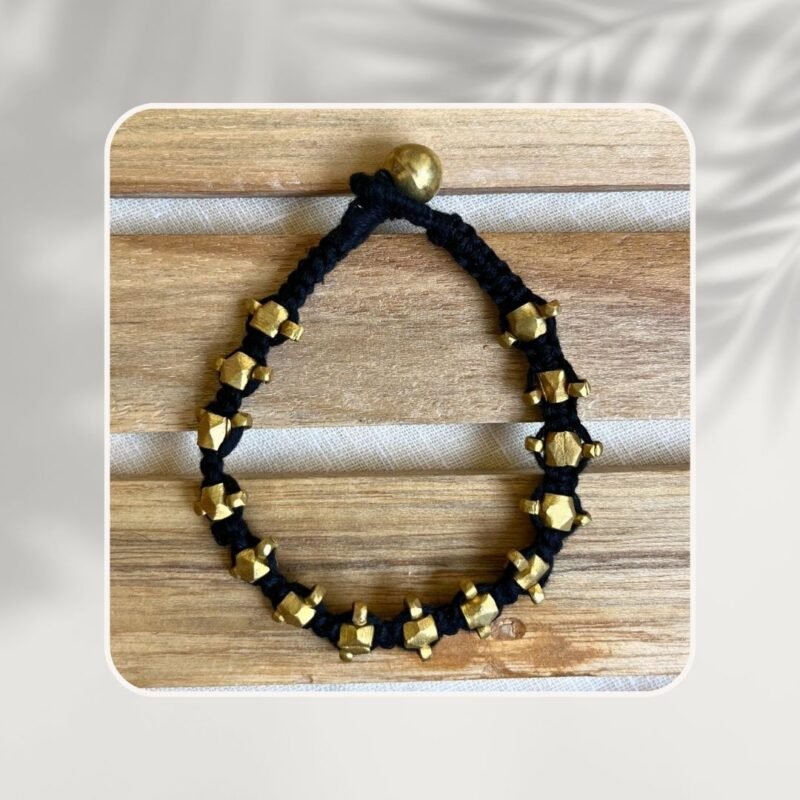 Handcrafted Odisha Tribal Dhokra Craft Bracelet – Jaya - Black