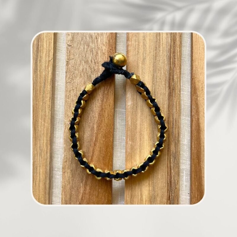 Handcrafted Odisha Tribal Dhokra Craft Bracelet – Devi - Black