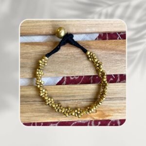 Handcrafted Odisha Tribal Dhokra Craft Bracelet – Hema - Black