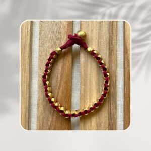 Handcrafted Odisha Tribal Dhokra Craft Bracelet – Devi - Maroon