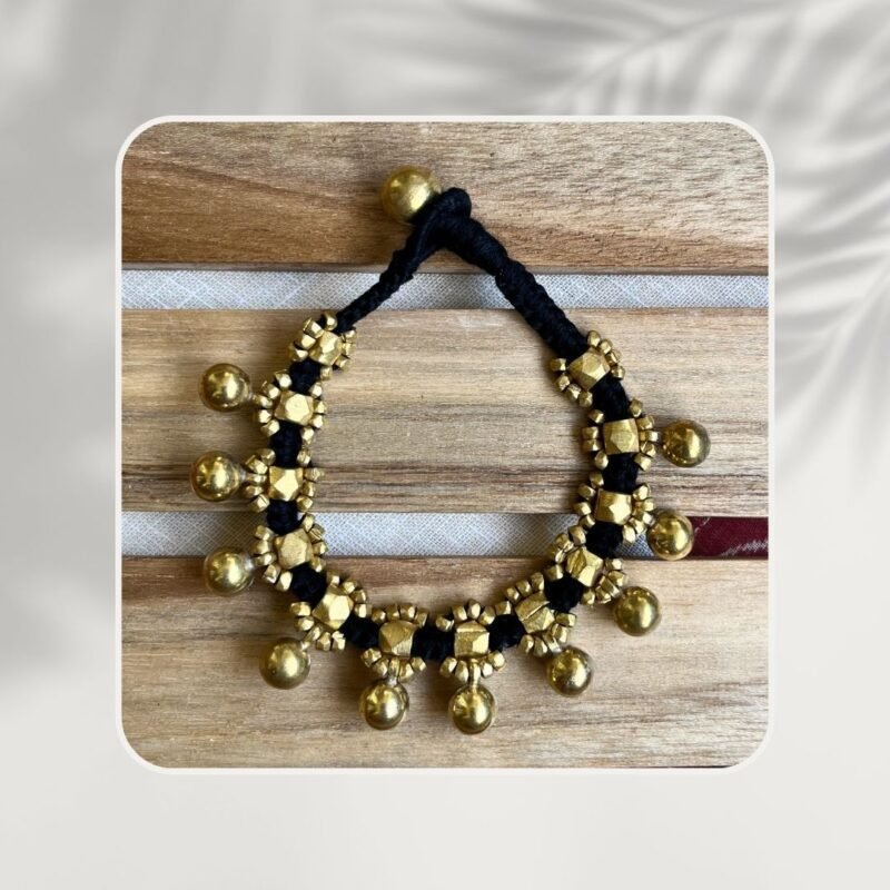 Handcrafted Odisha Tribal Dhokra Craft Bracelet – Rina - Black