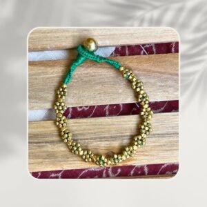 Handcrafted Odisha Tribal Dhokra Craft Bracelet – Hema - Green