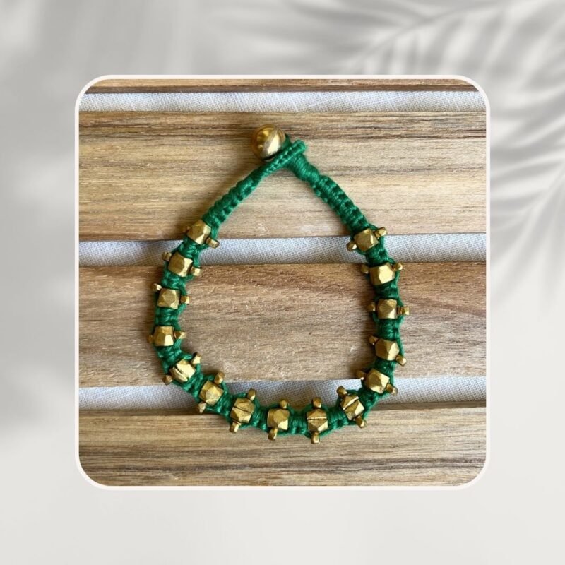 Handcrafted Odisha Tribal Dhokra Craft Bracelet – Jaya - Green