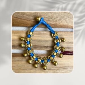Handcrafted Odisha Tribal Dhokra Craft Bracelet – Rina - Sky Blue